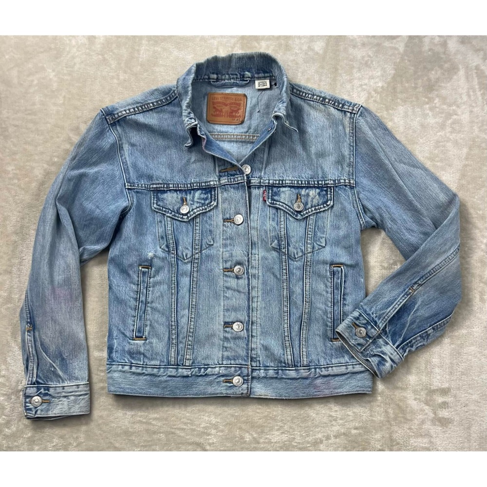 GUC Levis Trucker Denim Jacket Light Wash Blue 29944-0000 Womens Size XS